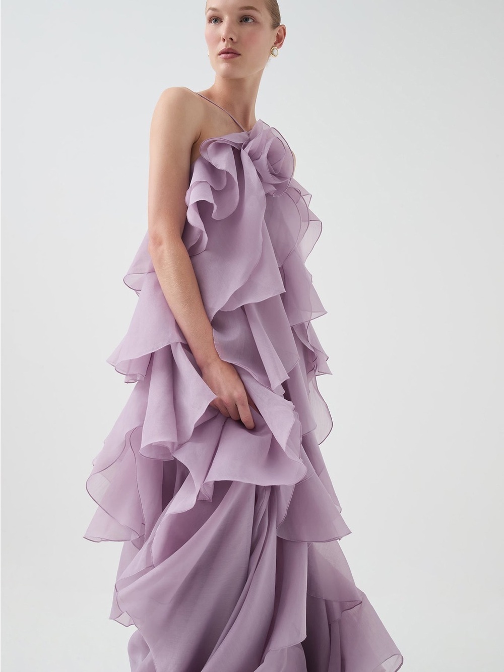 AJE Pandorea Layered Maxi Lilac Dress Size 6 Medium - Picture 5 of 17